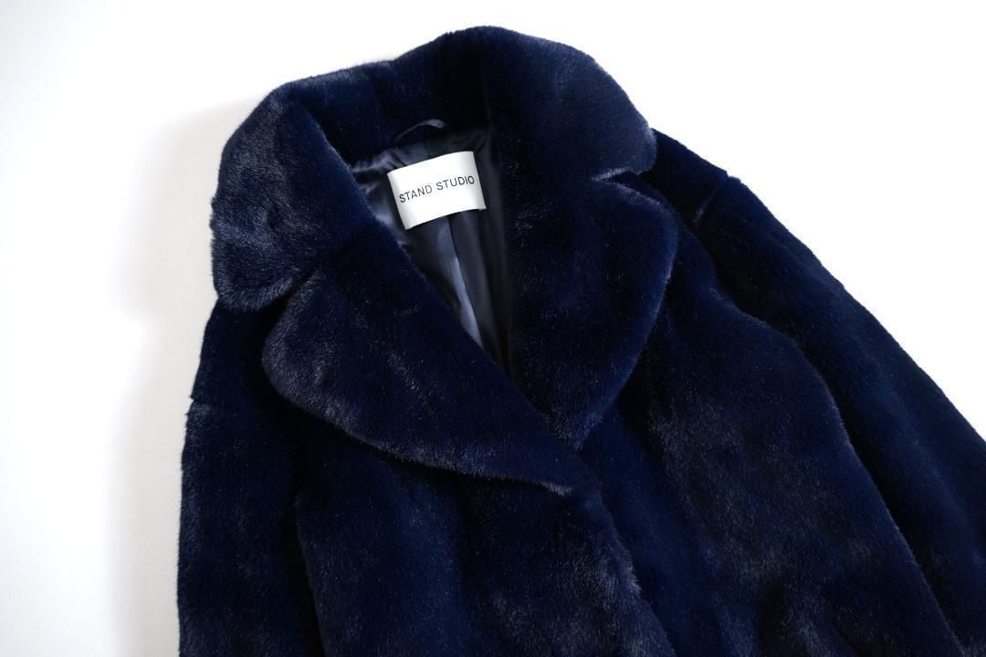 896y*極美品 トゥモローランド Stand エコファーロングコート - メルカリ