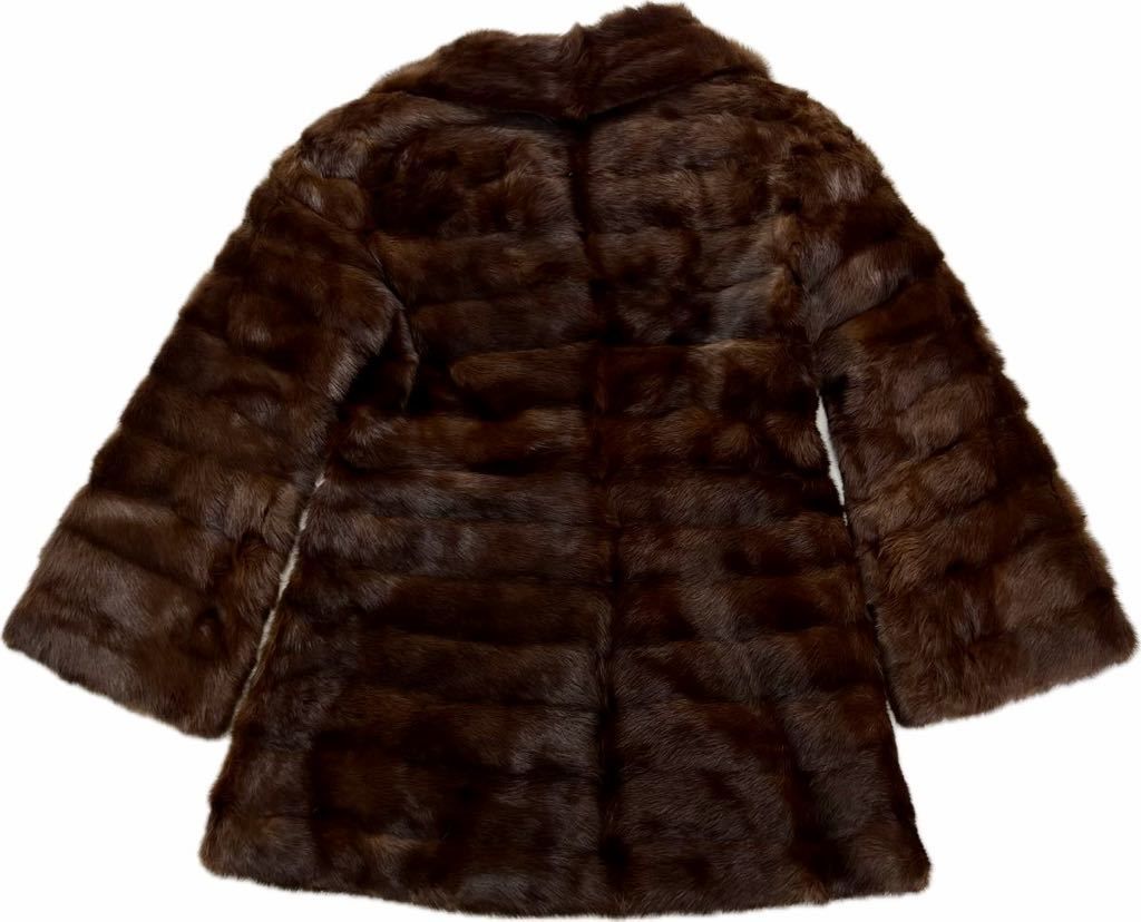 毛皮 ☆ 高級 リアルファー ダークブラウン デミバフミンク ファー