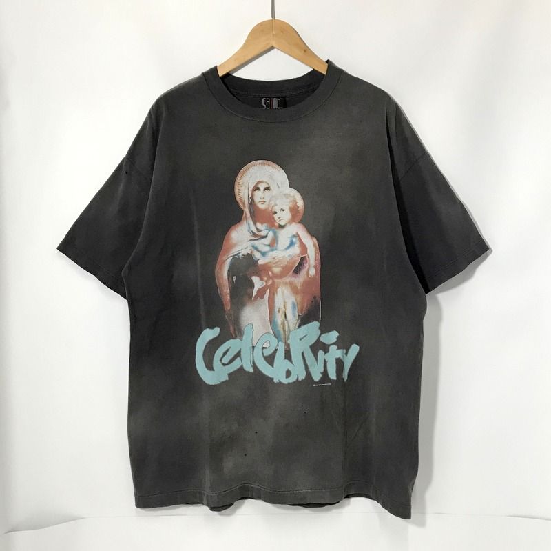 SAINT MICHAEL Tシャツ 美品 Celebrity TEE SAINT Mxxxxxx ユーズド加工 半袖 カットソー 古着 XLサイズ セントマイケル トップス A11499◆