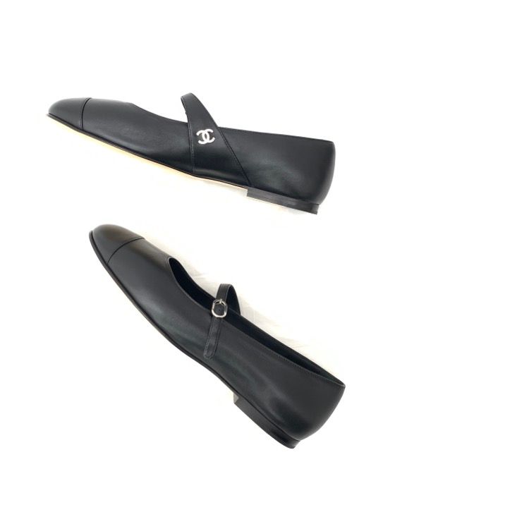 セール❣️シャネル　バレエシューズ　パンプス 37C ブラック　フラット CHANEL シャネル バレリーナ バレエシューズ フラットシューズ