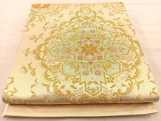 平和屋着物◎六通柄袋帯 花菱文 金銀糸 正絹 逸品 BAAT1876if - メルカリ