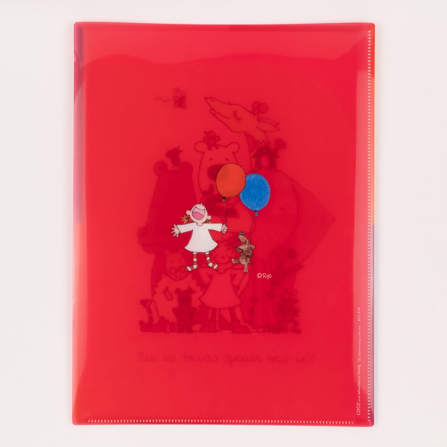 新着商品 GreetingLife グリーティングライフ ココちゃん グリーティングライフ 4ポケット ファイル 見開き A4サイズ カラフル RYZ-974 レッド