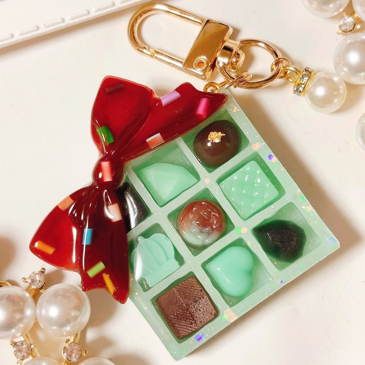 バレンタインチョコミント◇シャカシャカキーホルダー シェイカー
