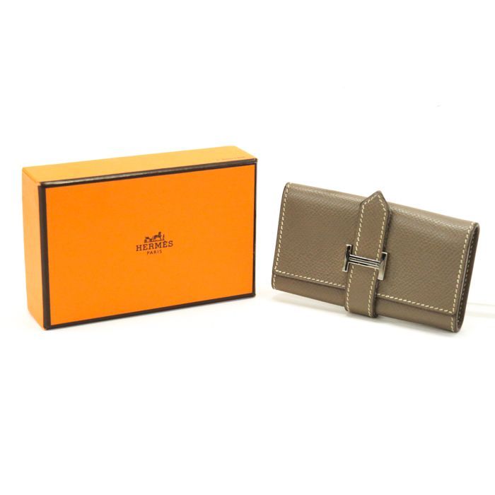 エルメス HERMES キーケース キーリング レザー クロシェット □B刻印 黒 /YI7 レディース HERMES(エルメス) ベアン キーケース ローズアザレ ピンク シェーブル