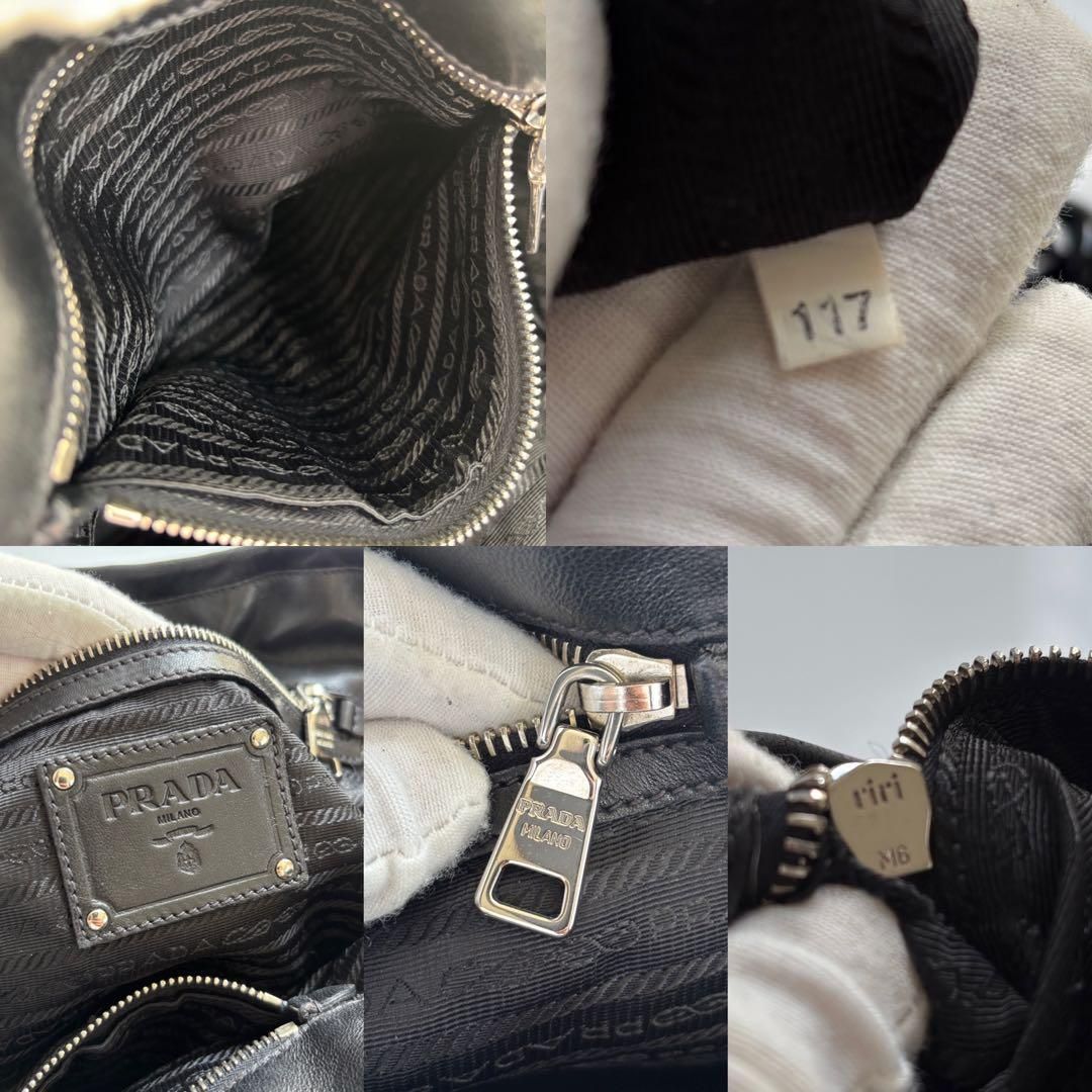 PRADA ナイロン レザー トートバッグ A4収納可能 ブラック
