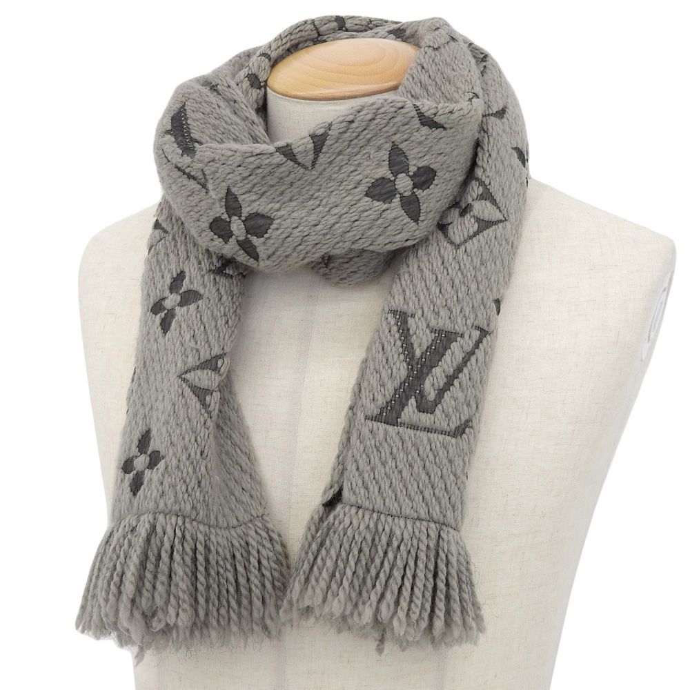 【タイムセール】ルイヴィトン　マフラー　グレー 中古・古着通販】LOUIS VUITTON (ルイ ヴィトン) ウールマフラー