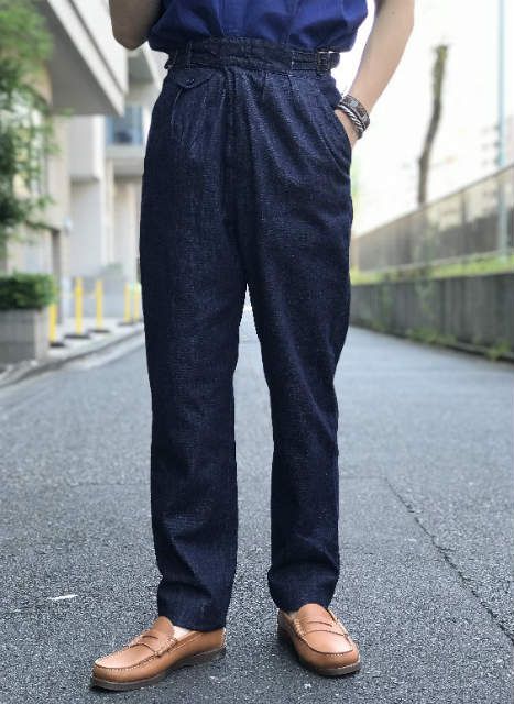 KENNETH FIELD ケネスフィールド 日本製 DENIM GURKHA TROUSERS デニム ...