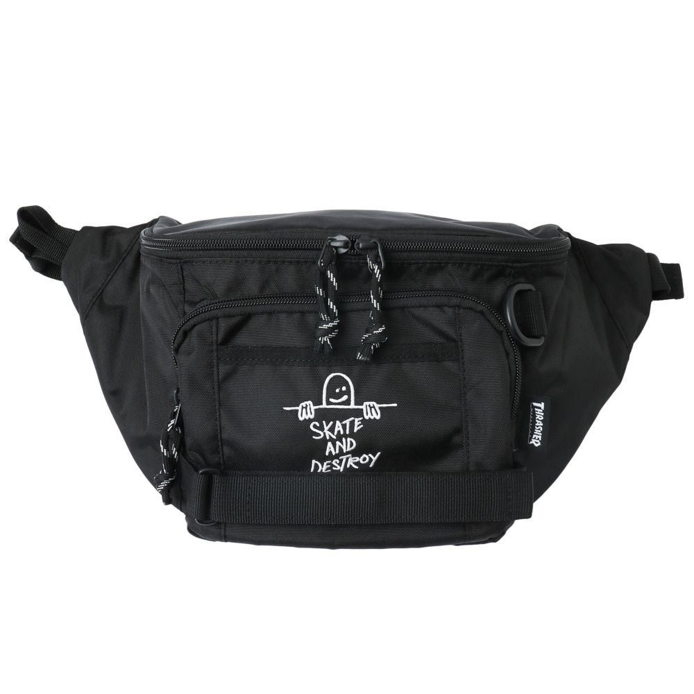 BKWH  THRASHER スラッシャー THR-265 Waist Bag THRASHER スラッシャー ボディバッグ  ボディバック ウエストバッグ ウエストバック ワンショルダーバッグ ワンショルダーバック スリングバッグ スリン