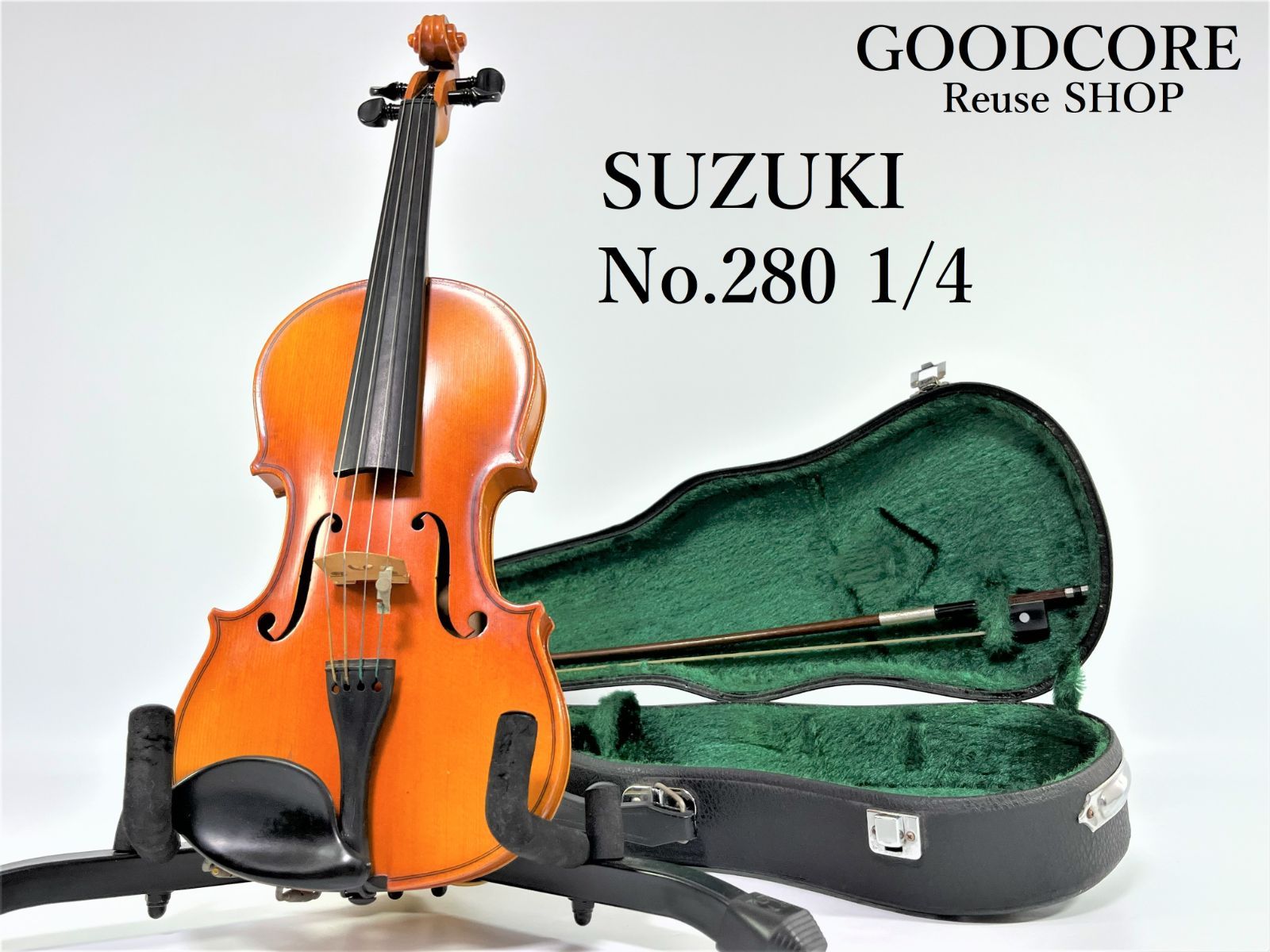 SUZUKI バイオリン No.280 4 4 K.SUGITO 弓 4 4 【海外 - 弦楽器
