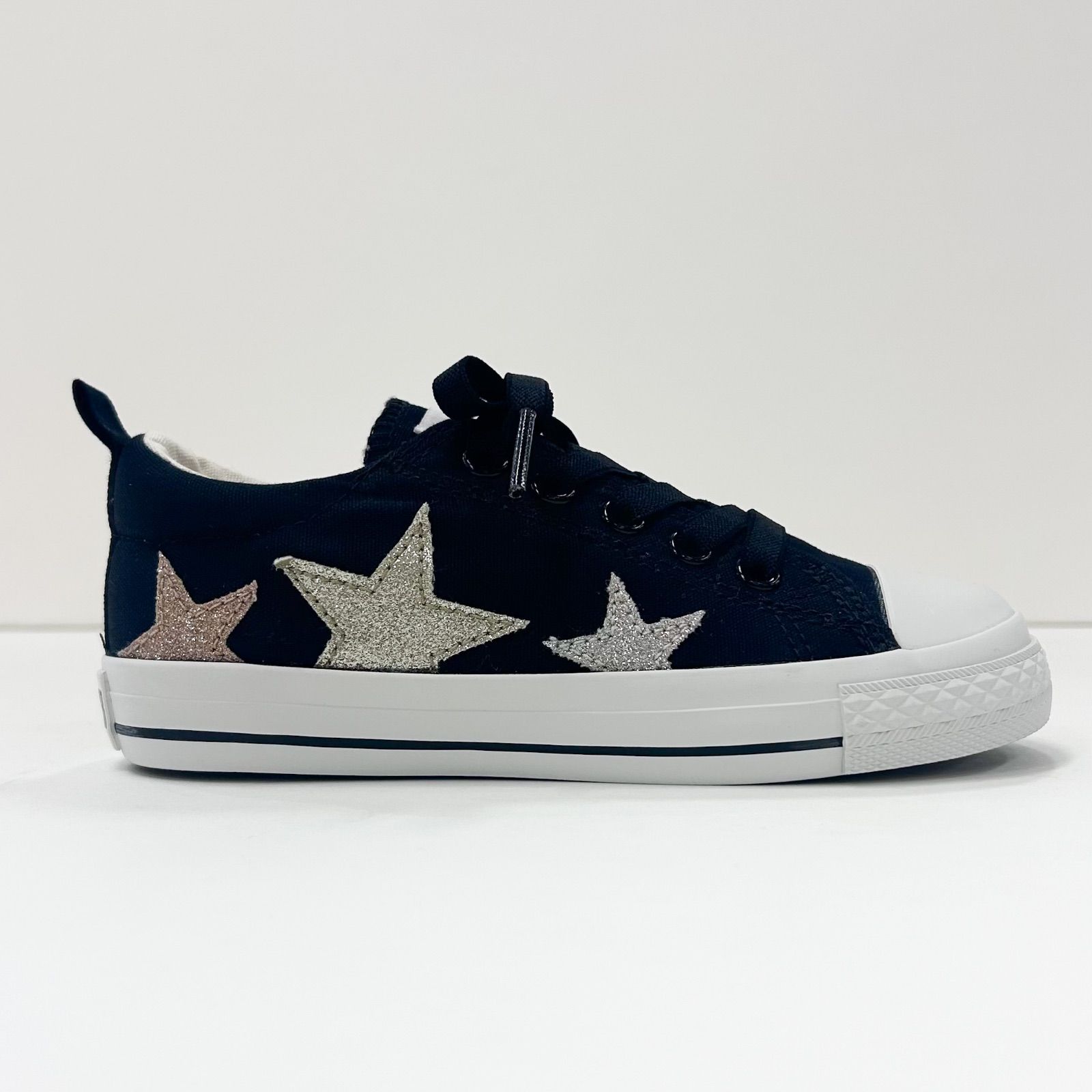 【未使用】CONVERSE CHILD ALL STAR GLITTERSTAR SLIP コンバース　チャイルド　オールスター　グリッタースター　スリップ　子供　スニーカー　スリッポン　ブラック