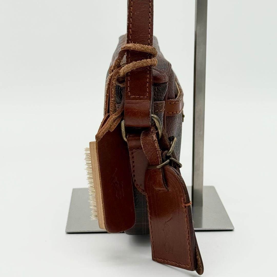【美品】RalphLauren タータンチェック ポシェット ショルダーバッグ 美品】RalphLauren タータンチェック ポシェット ショルダー