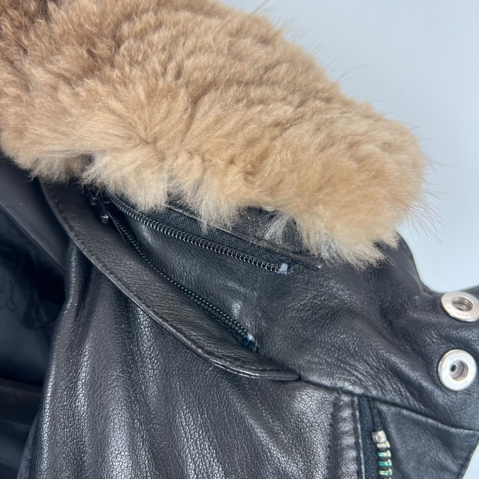 DAKS special Beaver fur & sheepskin leather down coat M ダックス 