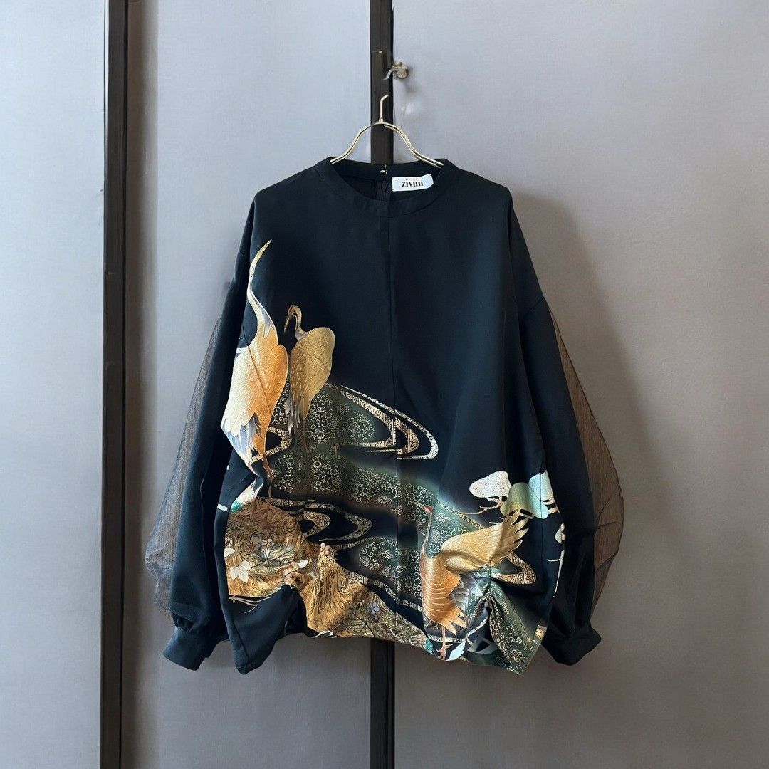 1481【ソウソウ】美品 袖なし長羽織 M ブラック リネン 麻 ベスト 春夏