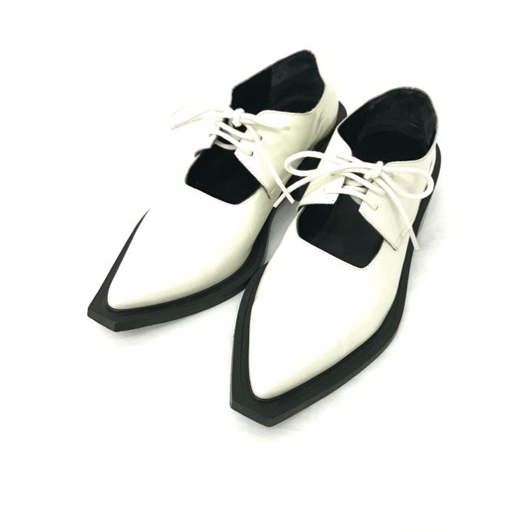 24.5cm ENFOLD エンフォルド ドレスシューズ レースアップ 革靴 ホワイト 38 300ES355-1480 - メルカリ