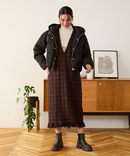 当店人気NO.1。 ミッシュマッシュ アウター ダウン ダウンジャケット フード 防寒 レディース ボリューム MO43D03 BLACK 安心感のある