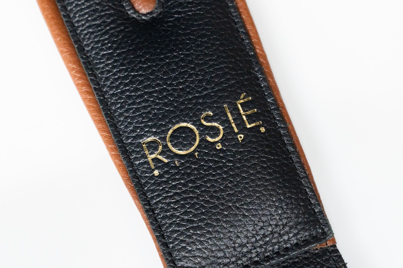 new】ROSIÉ / ROSIE straps Black with Brown Details 2.5inch 【横浜
