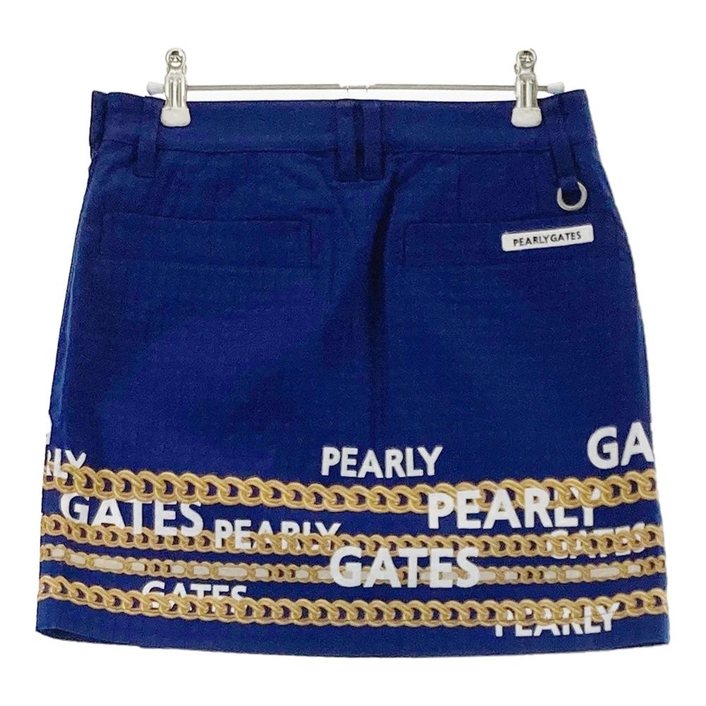 サイズ 0 PEARLY GATES パーリーゲイツ 055-2234010 ストレッチスカート チェーン柄 ネイビー系 240101535113 ゴルフウェア レディース ストスト