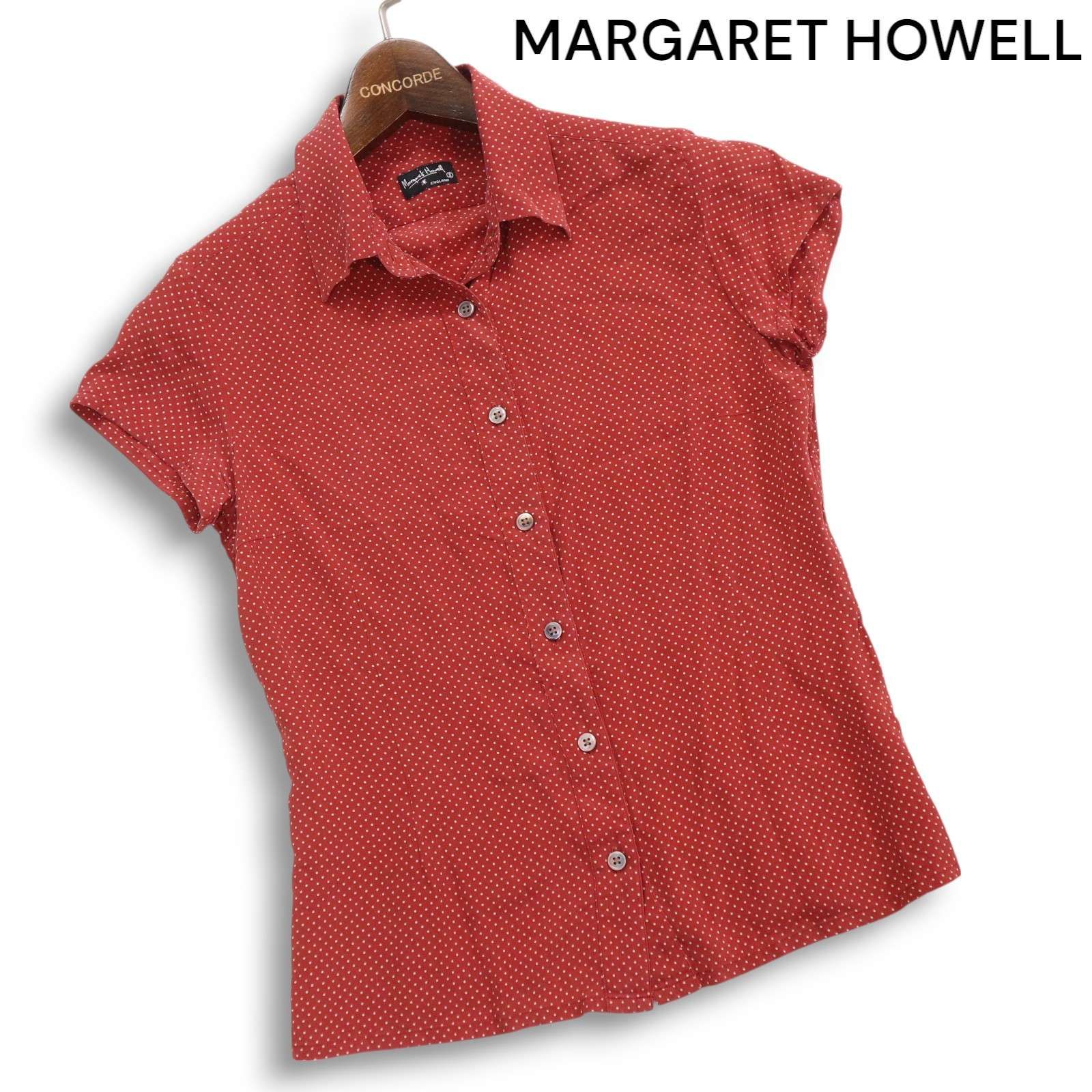 MARGARET HOWELL マーガレットハウエル 麻100% 半袖シャツ MARGARET HOWELL マーガレットハウエル 春夏 シルク100