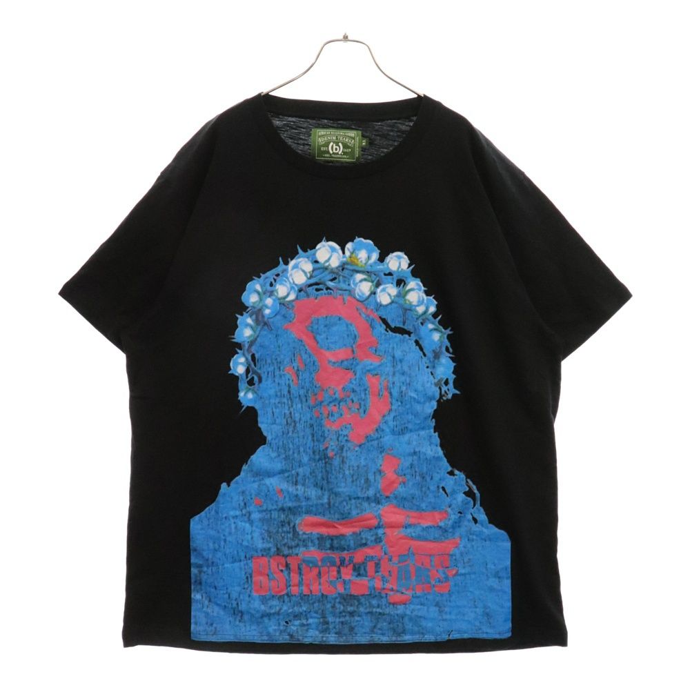 DENIM TEARS (デニムティアーズ) 24AW Bstroy Tears Crown Made of Cotton Tee フロントプリント クルーネック半袖Tシャツ ブラック