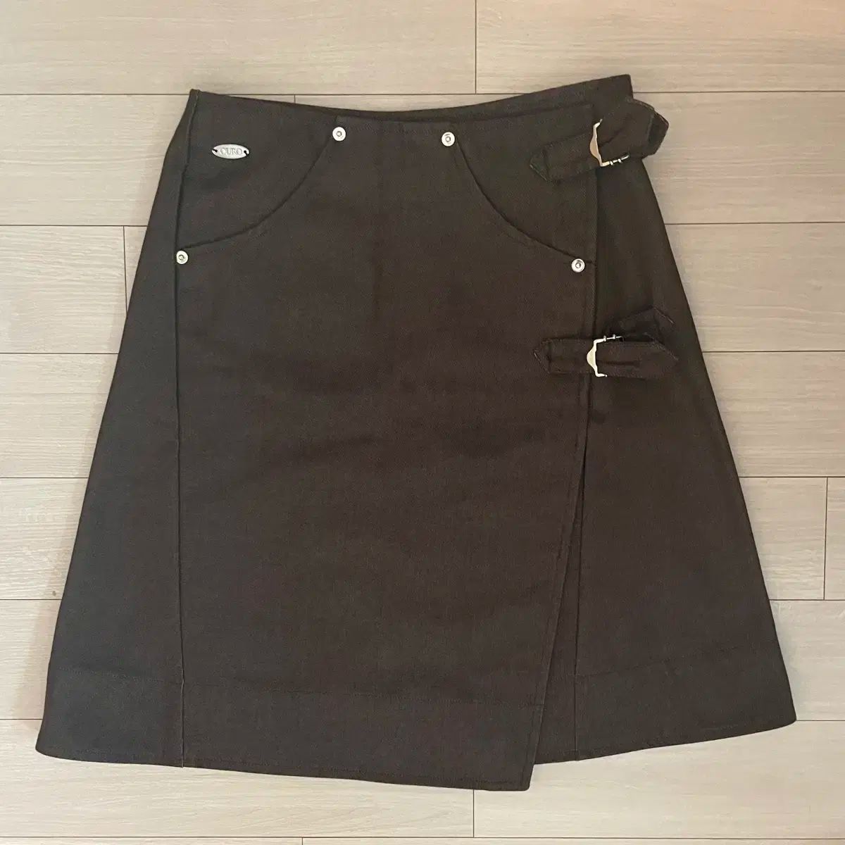 オーロ デニム ラップスカート 茶色 S GULLKHAN_COM