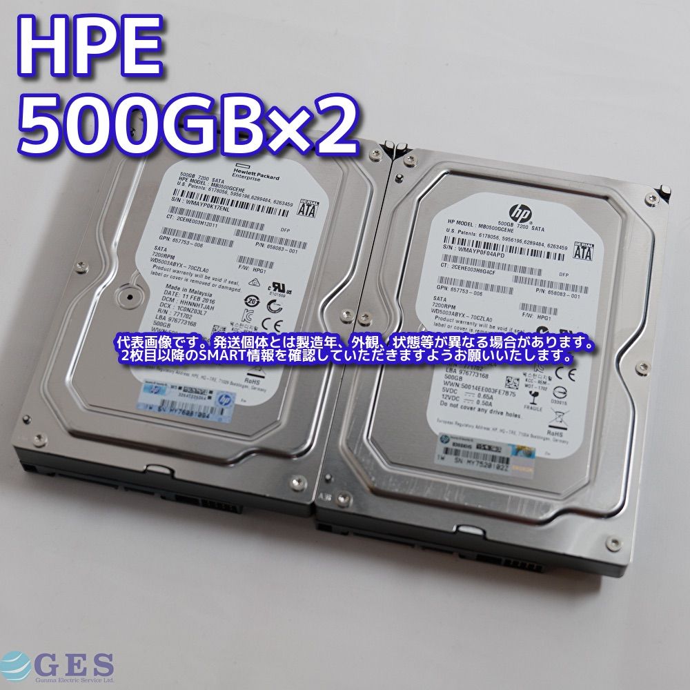 HPE Hewlett Packard Enterprise 3.5インチHDD 500GB MB0500GCEHE