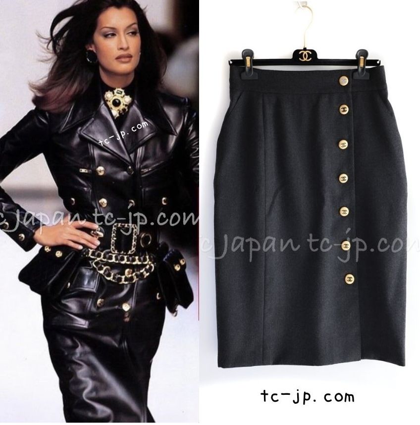 新品同様 予備布付 シャネル CHANEL ヴィンテージ チャコール グレー