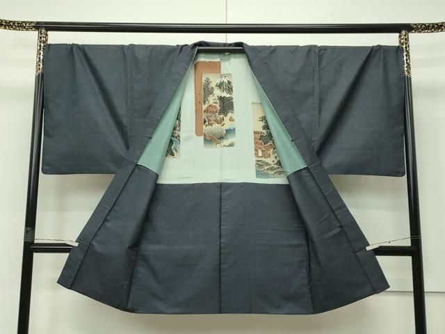 平和屋本店□極上 男性 本場大島紬 アンサンブル キングサイズ 120亀甲