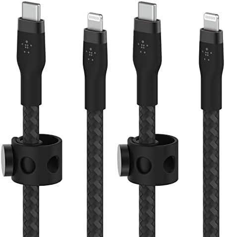 Belkin BoostCharge Pro Flex 編組USB Type C - Lightningケーブル 2本パック 2M|6.5フィート MFi認証 20W 高速充電PD電源 iPhone 13 12 11 Pro Max