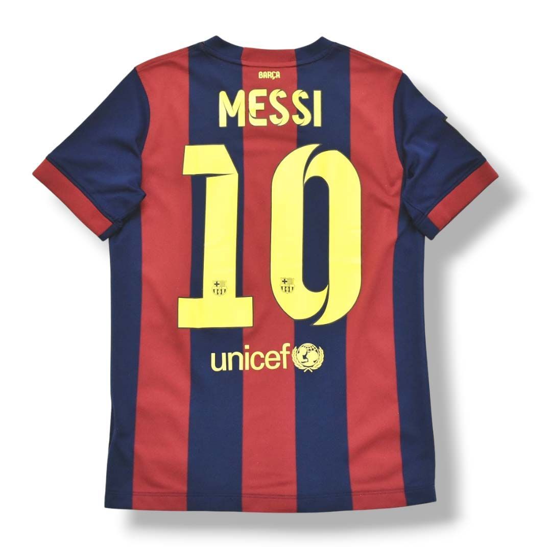 美品】 ナイキ NIKE バルセロナ FC BARCELONA 2014－15 1st 背番号10 リオネル メッシ ユニフォーム L ストライプ柄  ボルドー x ネイビー キッズ ♪ - メルカリ