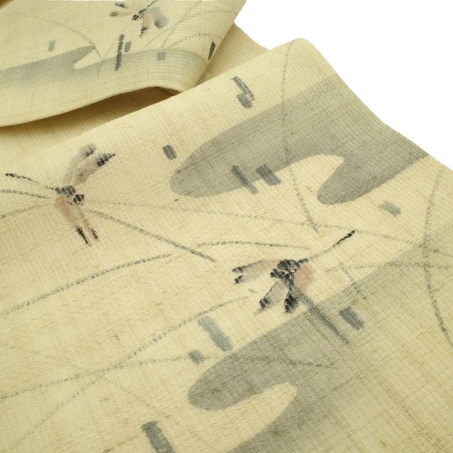 名古屋帯　夏帯　紗紬　蜻蛉 夏帯 名古屋帯 新品 八寸 紗 夏名古屋帯 夏用 ポリエステル 八寸