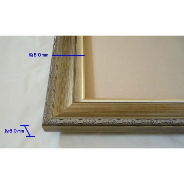 油絵用 額縁 油彩フレーム MJ108N アクリル付 シルバーグレー P50号