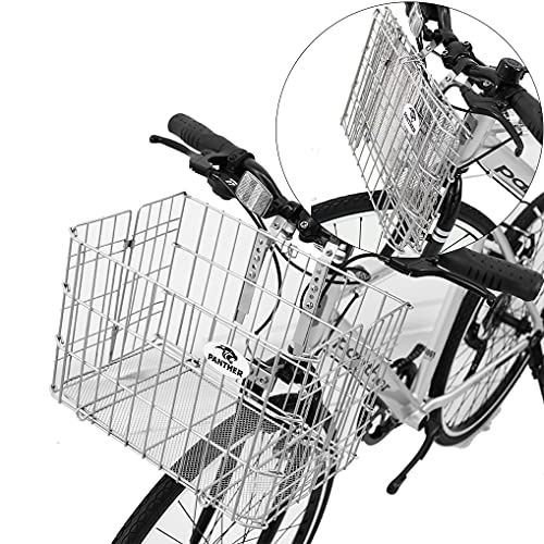 Silver PANTHER (パンサー) フォールディングバスケット 自転車折畳みカゴ ATHENA専用籠 折りたたみ自転車・ミニベロ対応折りたたみ式前カゴ PFB-035 (Silver)