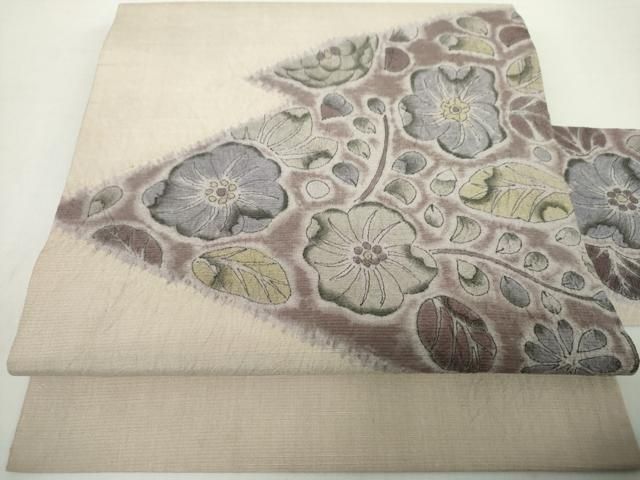 平和屋着物●九寸名古屋帯 紬地 絞り 辻が花 正絹 DAAY1647ps