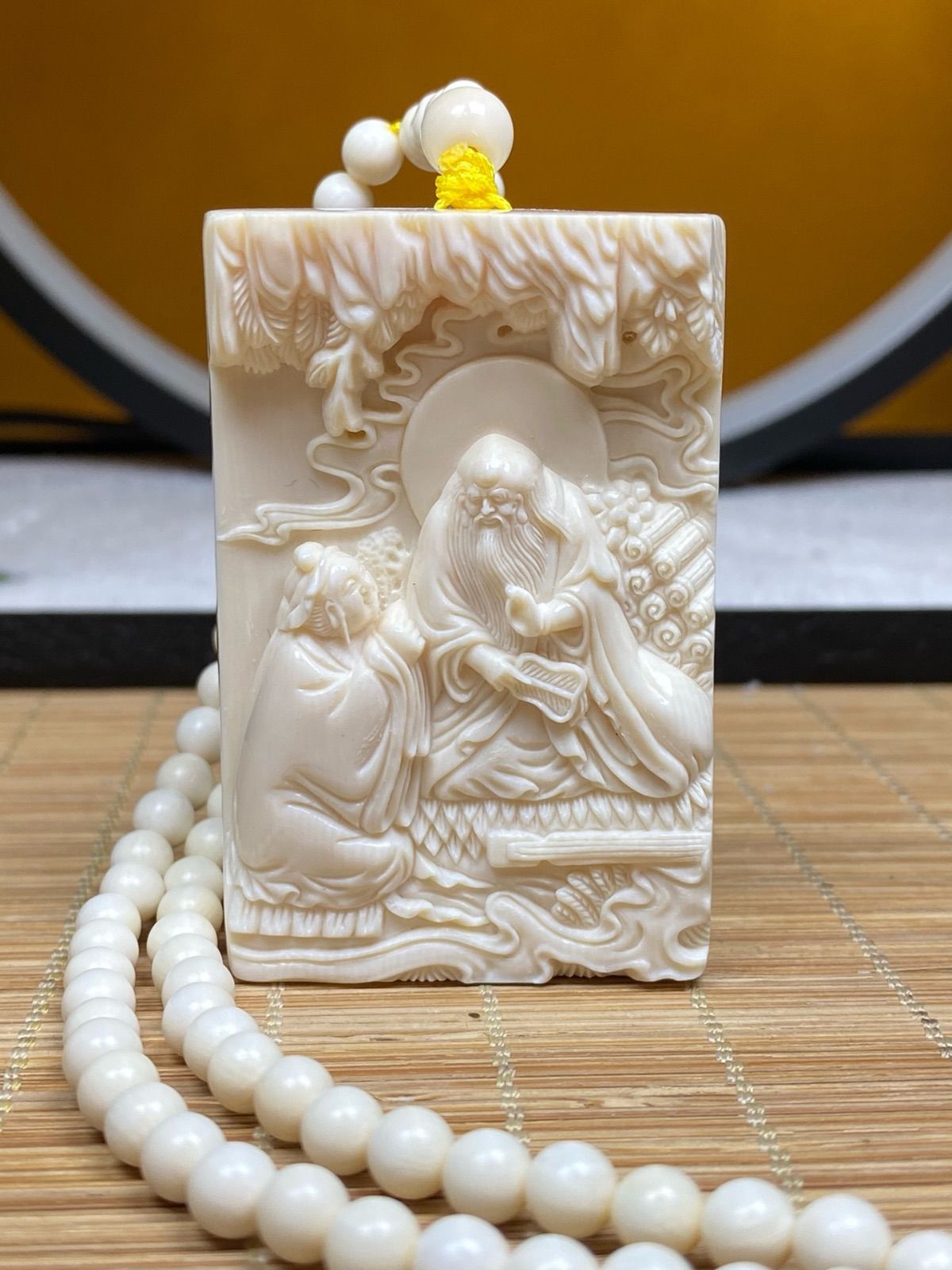天然マンモス牙手彫り老子説教ネックレス - メルカリ 天然マンモス牙手彫り老子説教ネックレス - メルカリ
