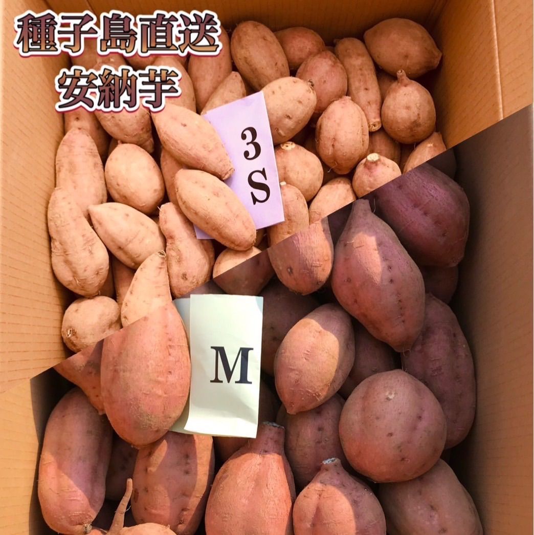 絶品】aimo農園｜種子島産 安納芋 3S&M (各9kg) 混合18kg(箱別) - メルカリ