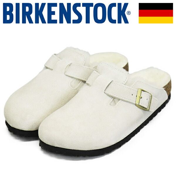 BIRKENSTOCK ビルケンシュトック 1026192 BOSTON SHEARLING ボストン シアリング スエードレザーサンダル ANTIQUE WHITE ナロー BI474 ナロー 38-約24.5cm