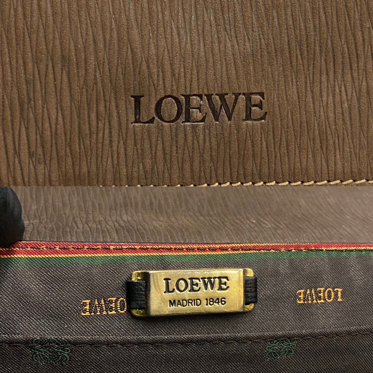 極 美品 LOEWE ロエベ ヴィンテージ ベラスケス ツイストハンドル レザー 本革 ハンドバッグ ミニ ボストンバッグ ブラウン 28426