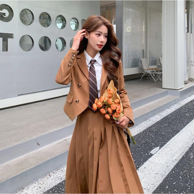 【新品】165 女の子 ブレザー スーツ セットアップ スカートスーツ 卒業式 卒業式 スーツ 女の子 ブレザー 通販 ジャケット プリーツ