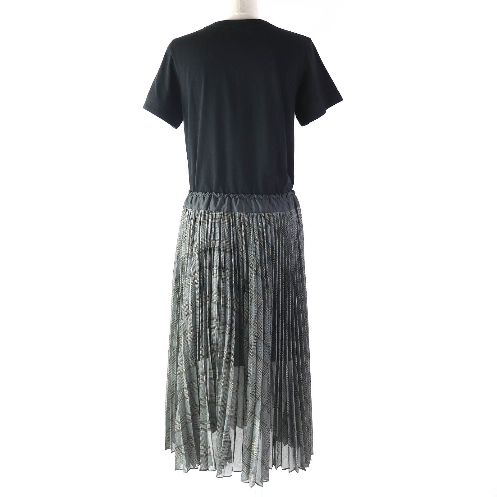 極美品△Sacai サカイ 2022年製 22-05992 グレンチェック柄 コットンT  