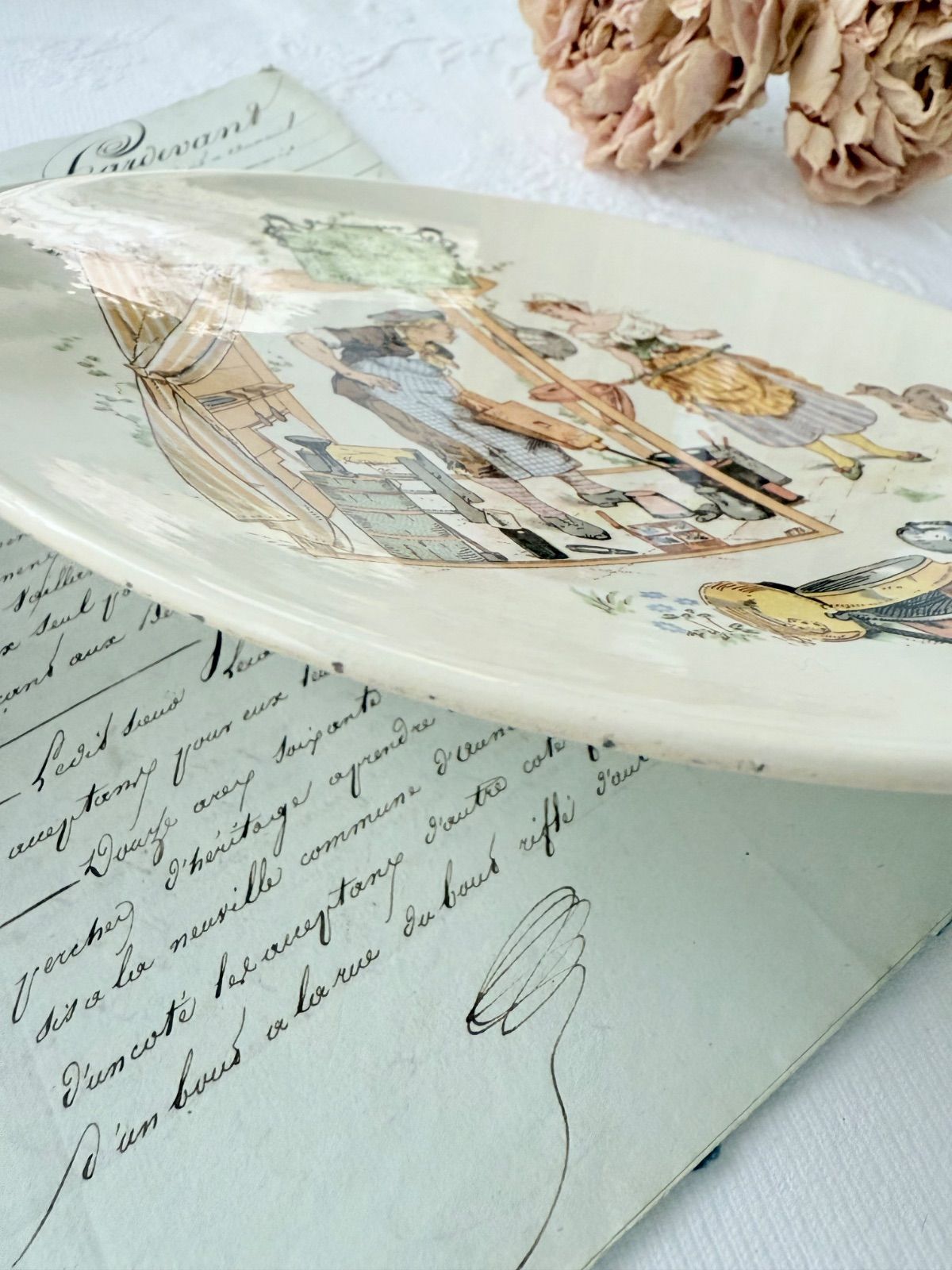 サルグミンヌ アンファンリシャール アンティークプレート フランスアンティーク Sarreguemines サルグミンヌ アンファン・リシャールシリーズ プレート