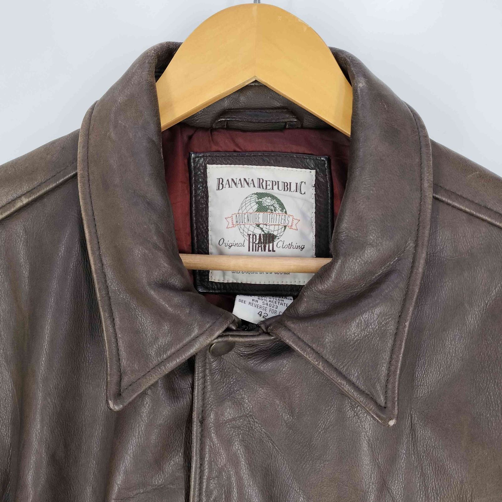 バナナリパブリック BANANA REPUBLIC 80s 地球タグ 韓国製 レザー