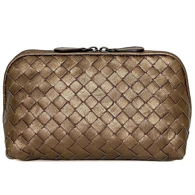 VOTTEGA VENETA ボッテガ イントレチャート メタリックゴールド Bottega Veneta ボッテガ イントレチャート サテンミニ