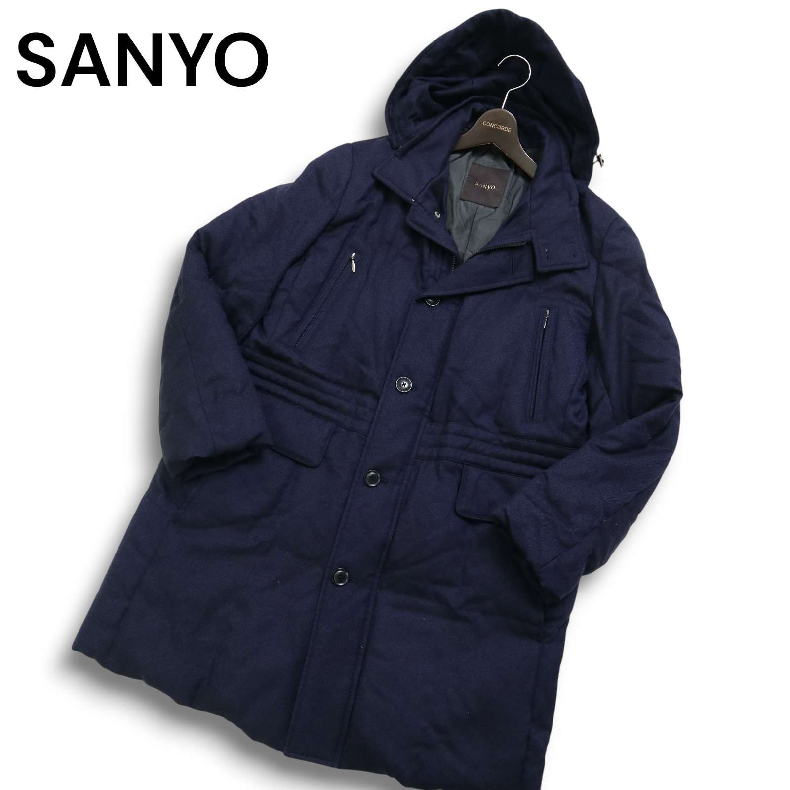 SANYO サンヨー 秋冬 【Green Down】 フーデッド ウール ダウン コート 