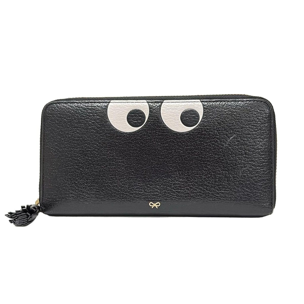 Anya Hindmarch アニヤハインドマーチ 長財布 アイズ 黒×白 ラウンドファスナー レザー