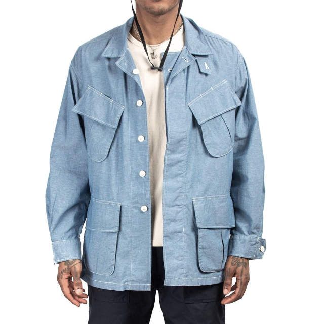 新品 Engineered Garments エンジニアードガーメンツ 22SS JUNGLE FATIGUE JACKET - COTTON  CHAMBRAY ジャングルファティーグジャケット コットンシャンブレー S LIGHT BLUE ミリタリー - メルカリ