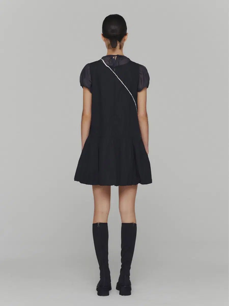 AMOMENTOアモーメント ボリュームミニドレス NYLON VOLUME MINI DRESS -ナイロンボリュームミニドレス