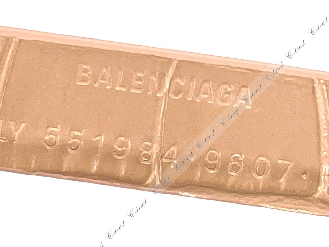 BALENCIAGA バレンシアガ キーリング キーホルダー EVERYDAY KEYRING クロコ型押し ロゴ イタリア製 新品 ★ 9607 NUDE BEIGE K852..