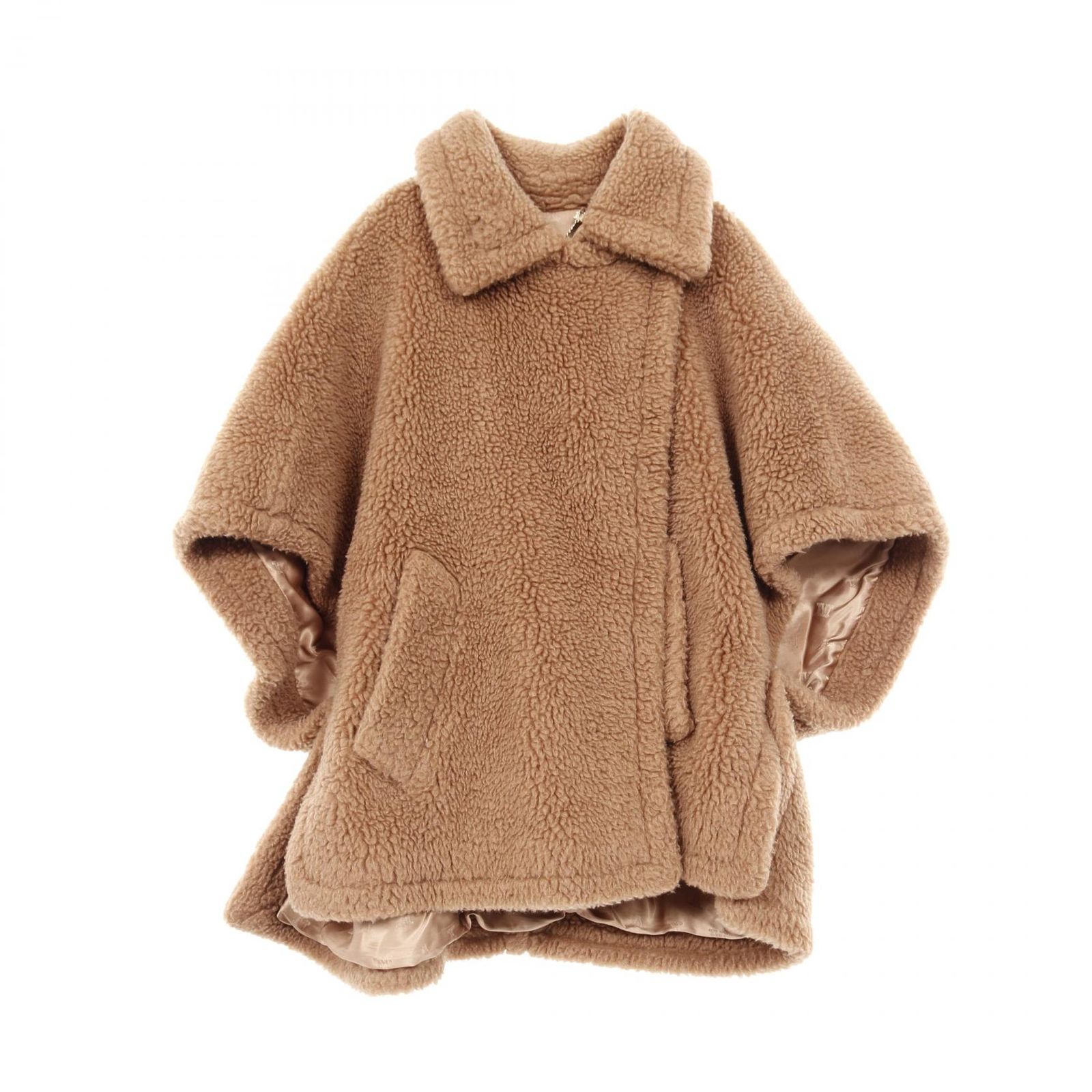 あんしん鑑定利用　Max Mara テディベア　ポンチョコート　カシャ美品 あんしん鑑定利用Max Mara テディベアポンチョコートカシャ美品