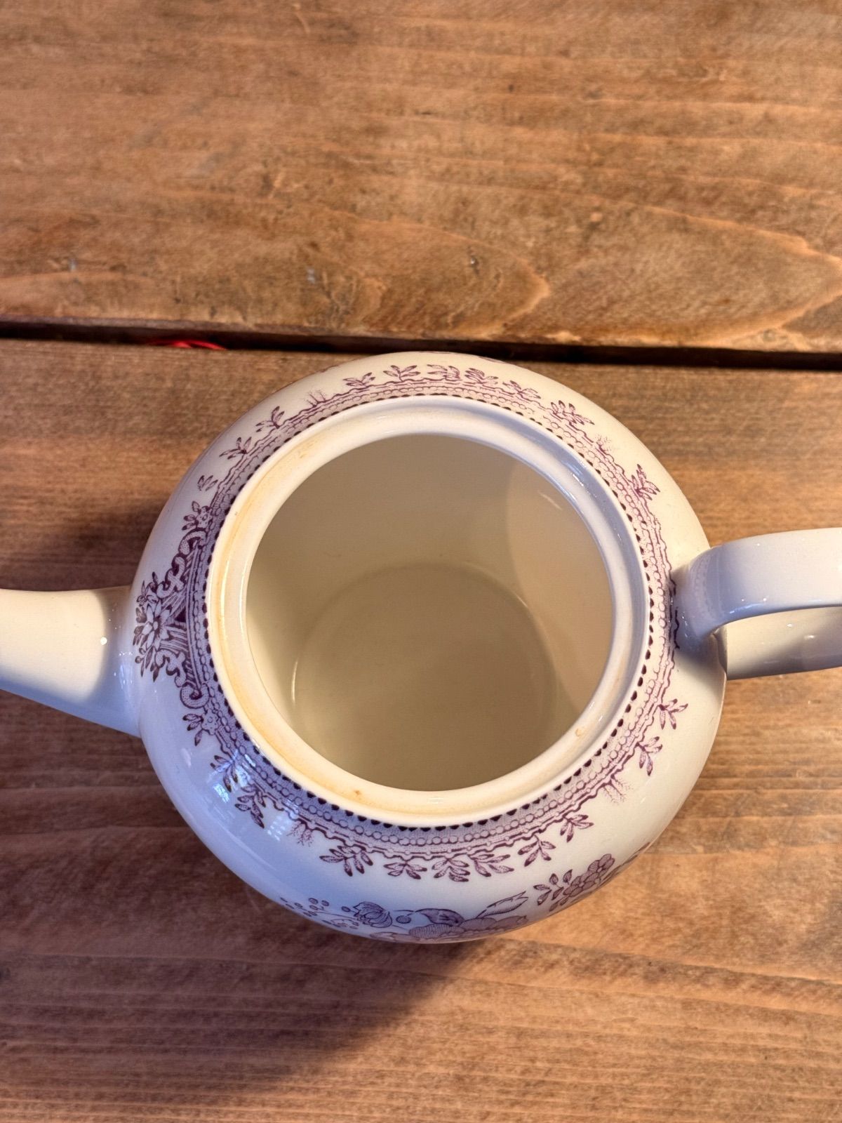 廃盤 Burleigh バーレイ アジアンティックフェザンツ プラム ポットS