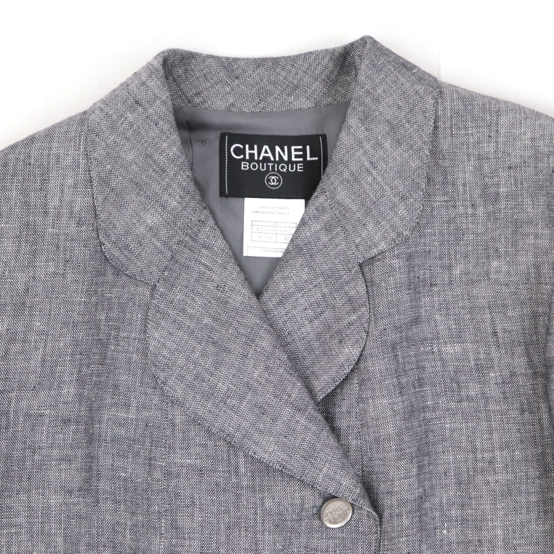 美品 シャネル ヴィンテージ 98P リネン スカートスーツ レディース  